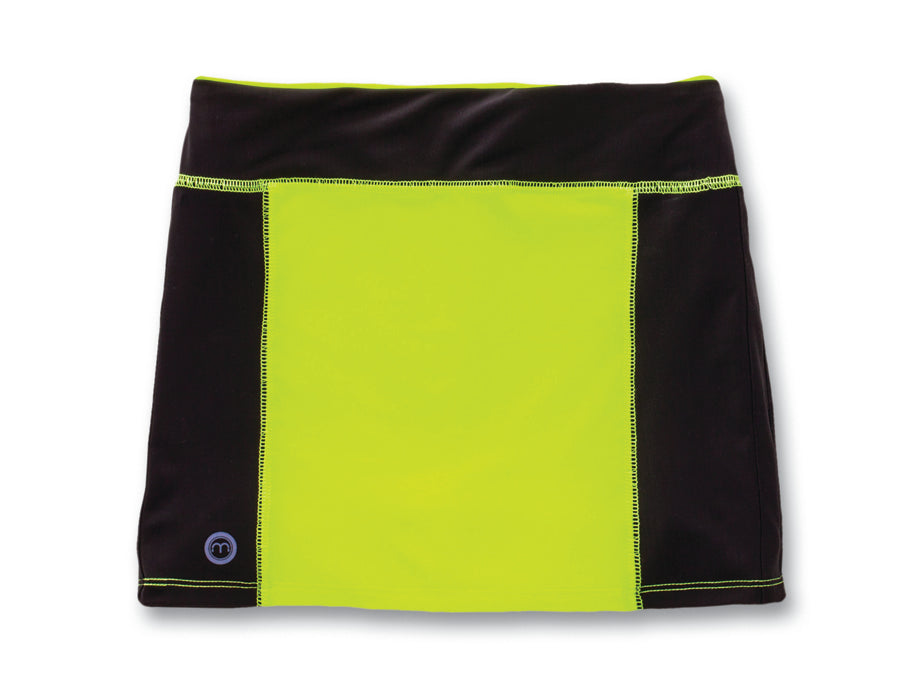 Moxie Cycling High Vis Epaulette Skirt – Blk/Wht/Neon Ylw