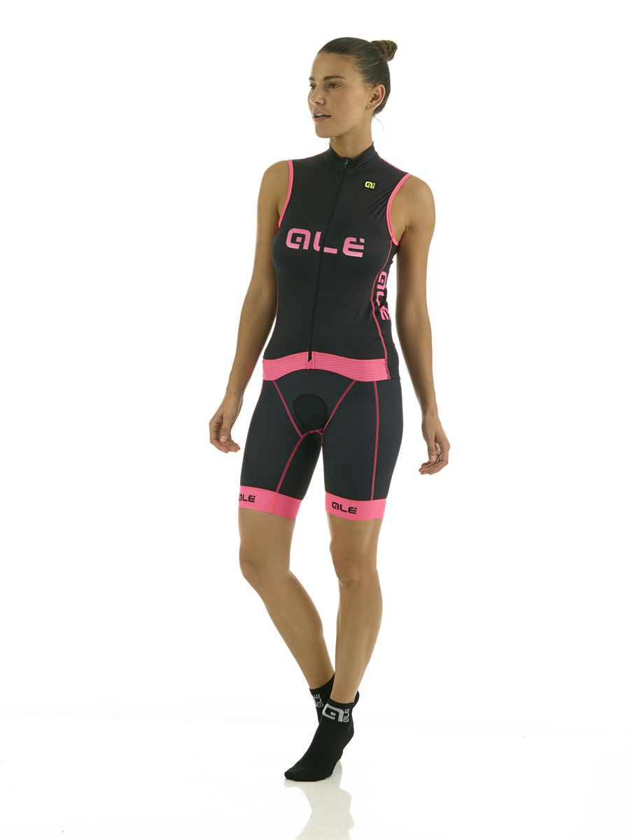 Ale Triathlon Cipro Women's Sleeveless Jersey – Blk/Pink Fluo