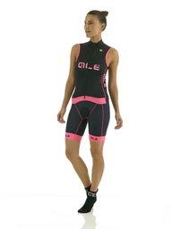 Ale Triathlon Cipro Women's Sleeveless Jersey – Blk/Pink Fluo