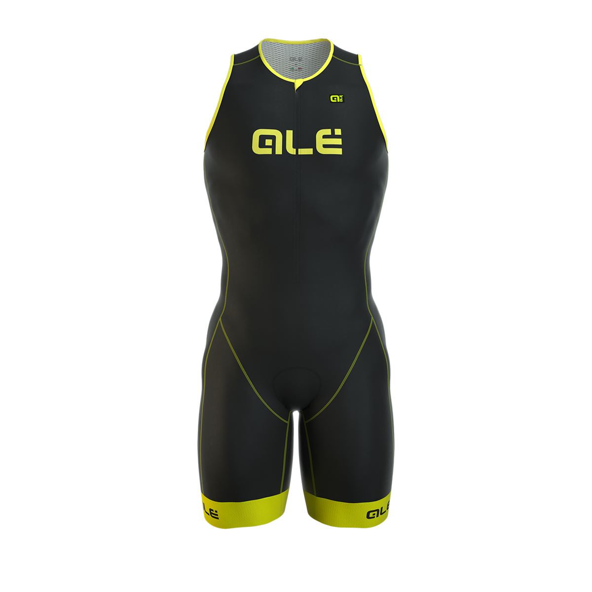 Ale Triathlon Cipro Skinsuit - Front Zipper – Blk/Yellow Fluo