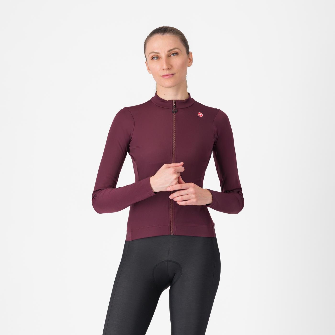 Castelli Espresso Thermal W Jersey – deep bordeaux