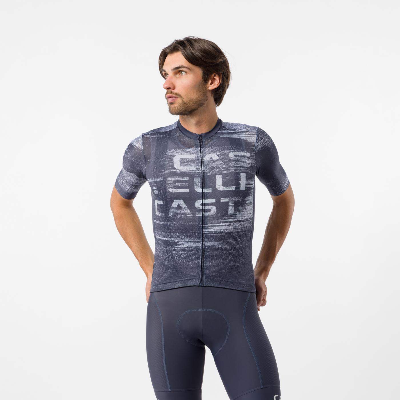 Castelli Stratus Logo Jersey – Twilight blue/Winter sky