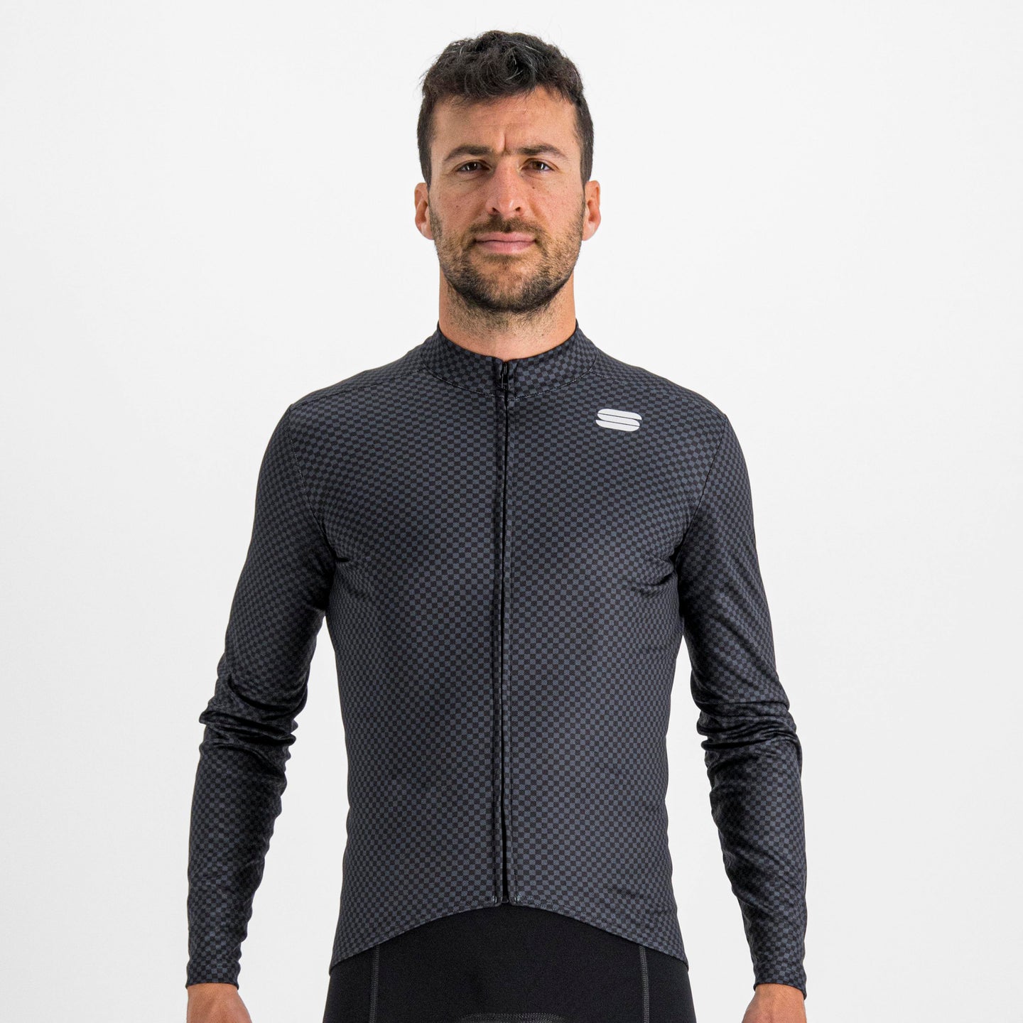 Sportful Checkmate Thermal Jersey – black galaxy blue cedar