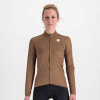 Sportful Checkmate W Thermal Jersey – leather anthracite pompelmo