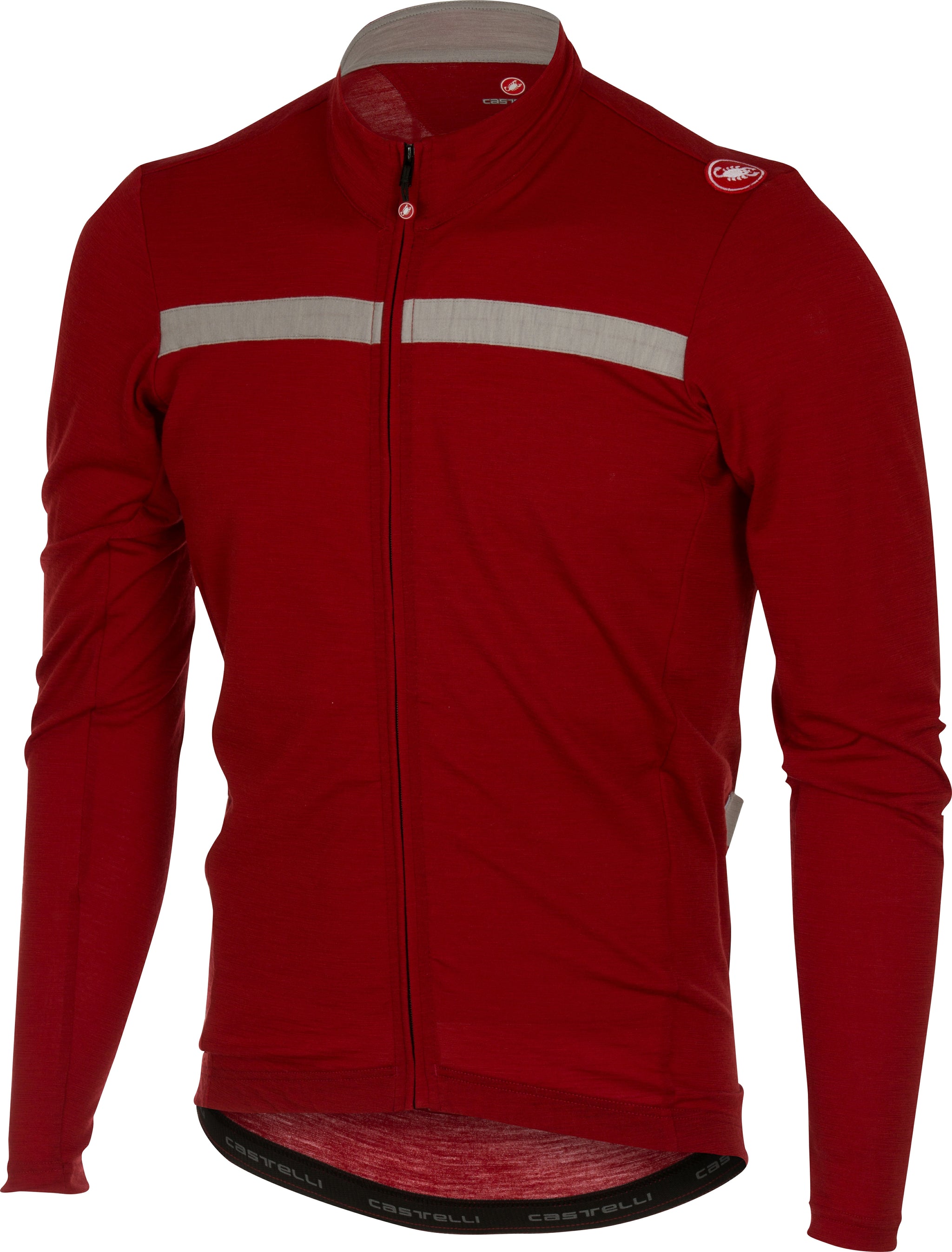 Castelli Costante Jersey FZ – Red/Lt. Gray