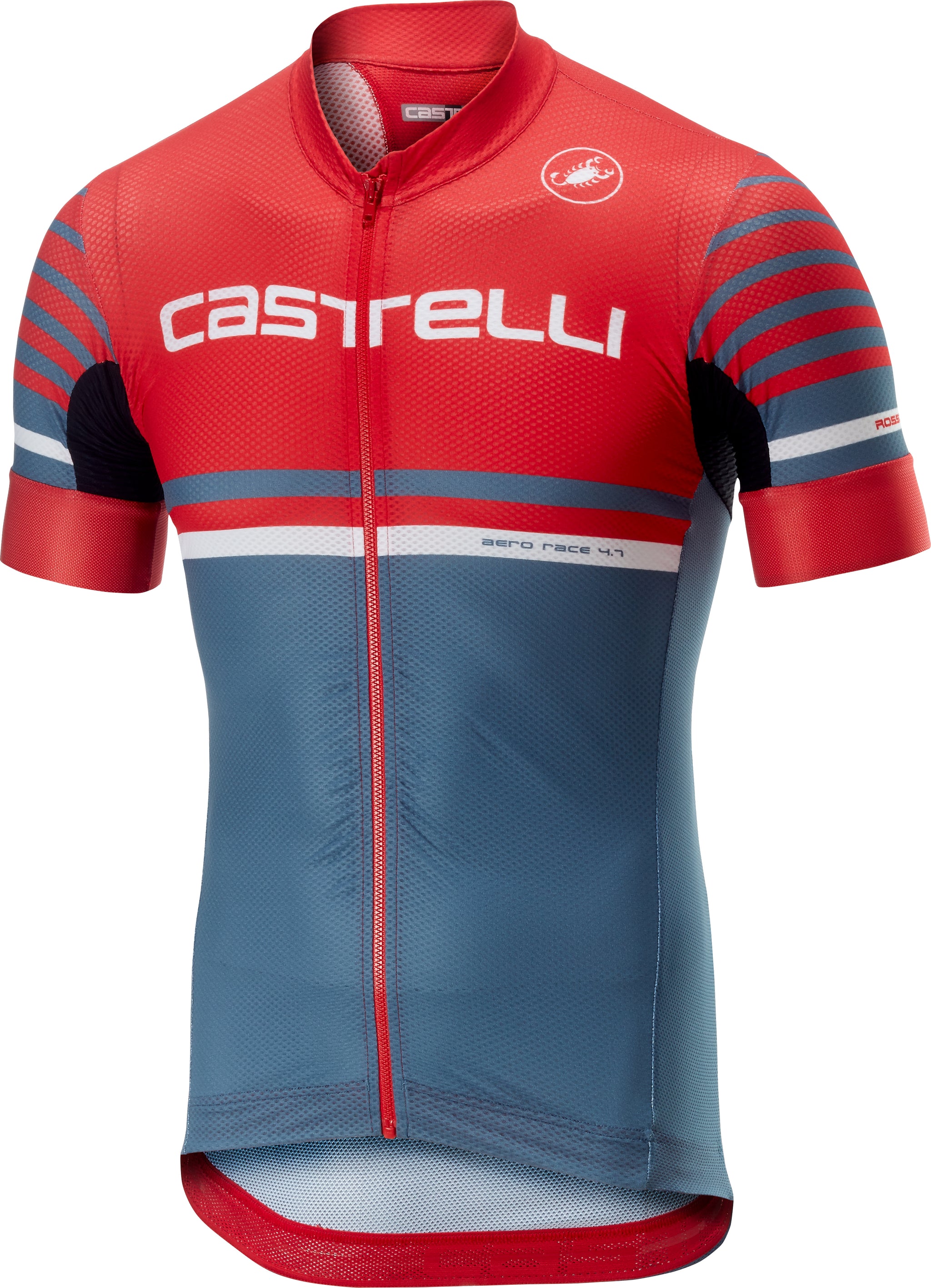 Castelli Free Ar 4.1 Jersey FZ – red/light steel blue
