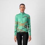 Castelli Diagonal Jersey FZ – jade green/brilliant pink -dark steeel blue