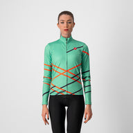 Castelli Diagonal Jersey FZ – jade green/brilliant pink -dark steeel blue