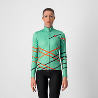 Castelli Diagonal Jersey FZ – jade green/brilliant pink -dark steeel blue