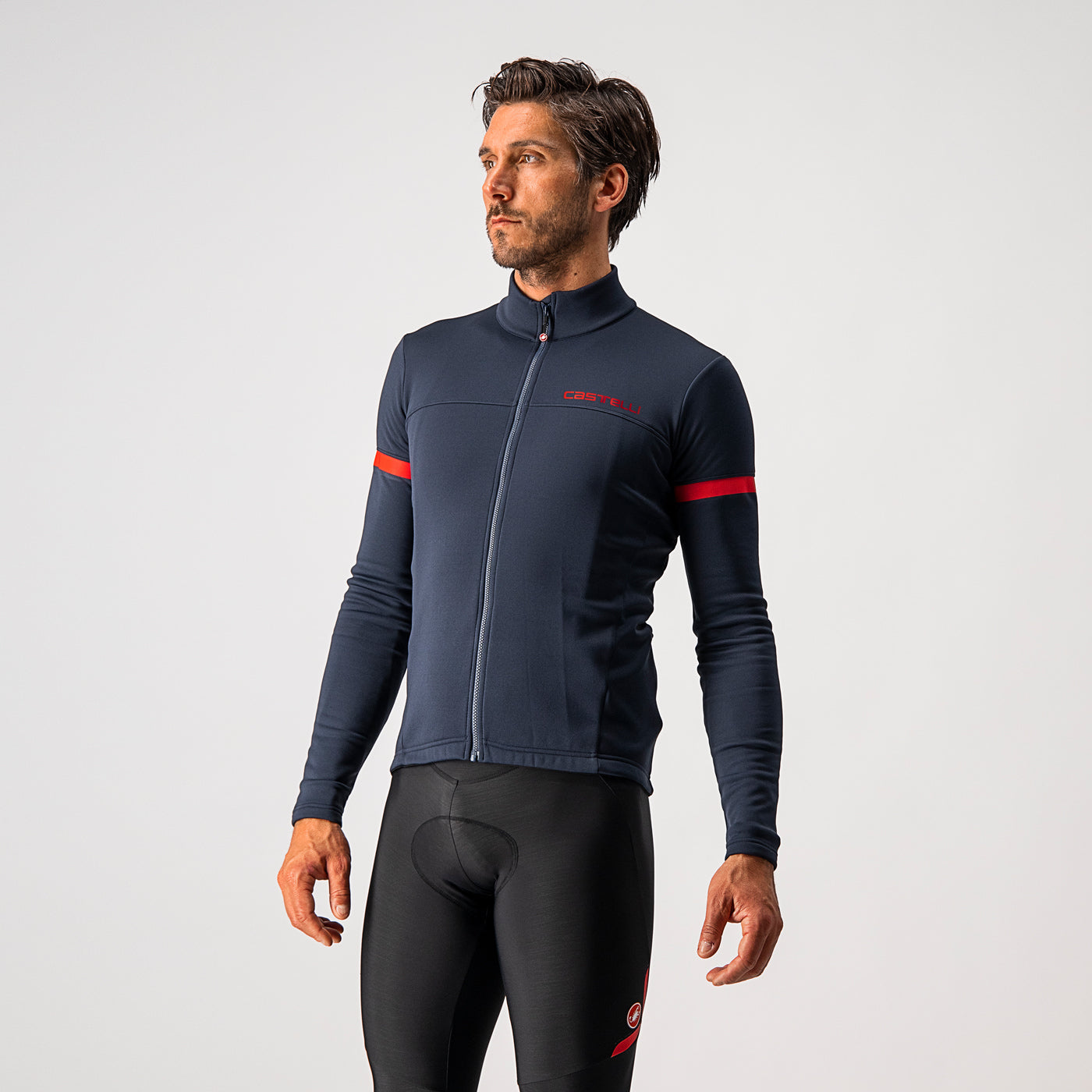 Castelli Fondo 2 Jersey FZ – savile blue/red reflex