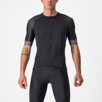Castelli Entrata VI Jersey – light black/light steel blue pop orange