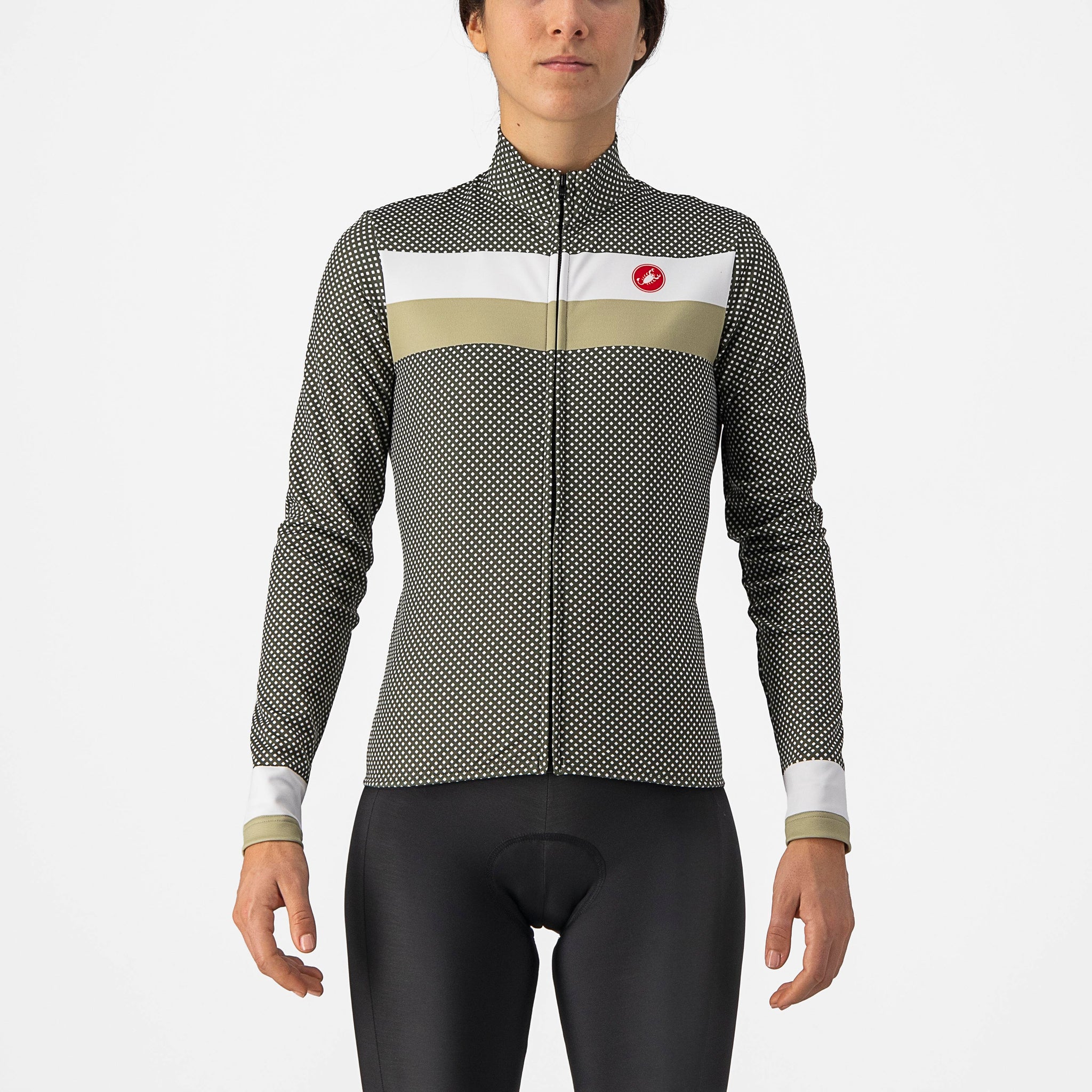 Castelli Volare LS Jersey – military green/white -green tea