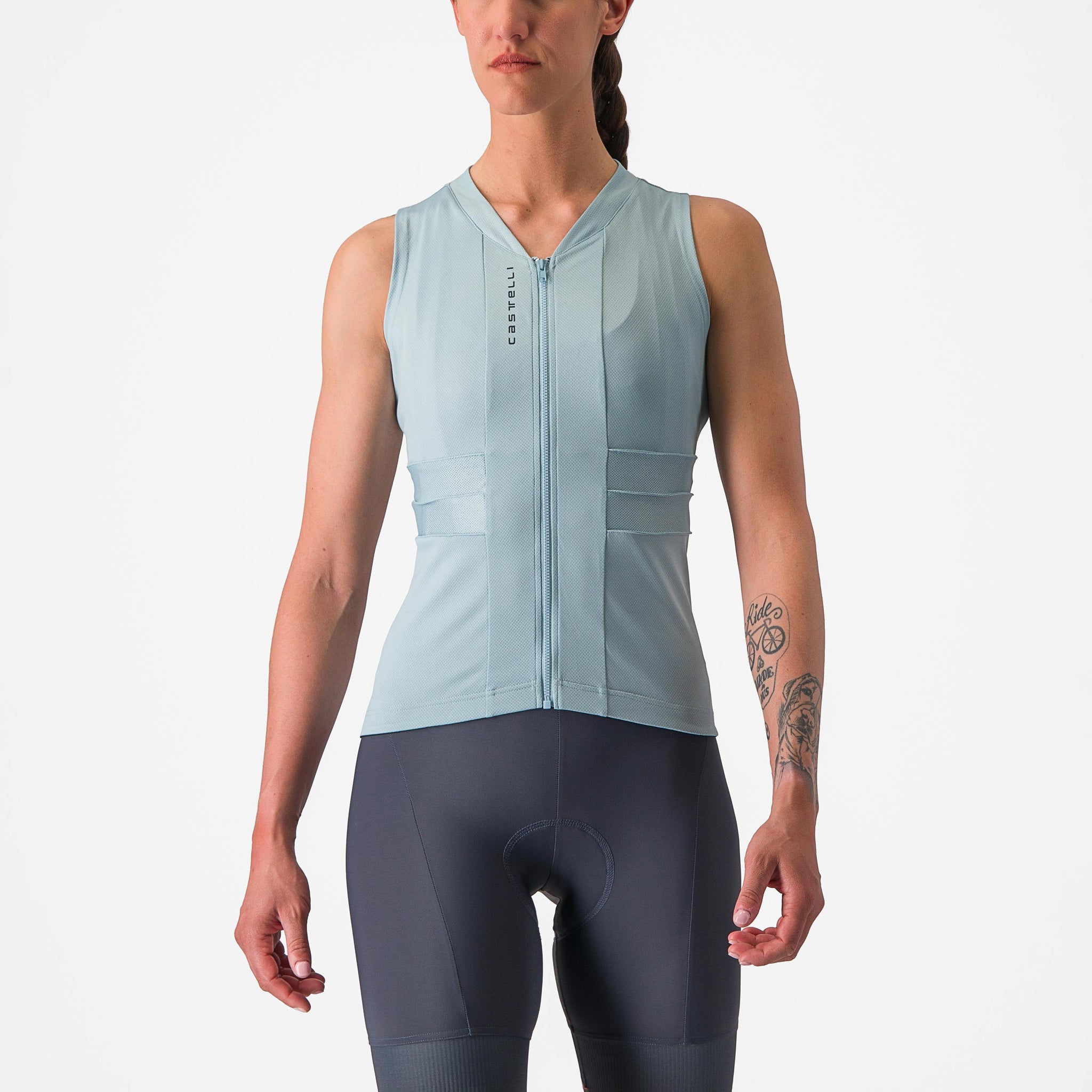 Castelli Anima 4 Sleeveless – Winter sky/Dark steel blue