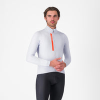 Castelli Entrata Thermal Jersey – silver gray/brilliant orange
