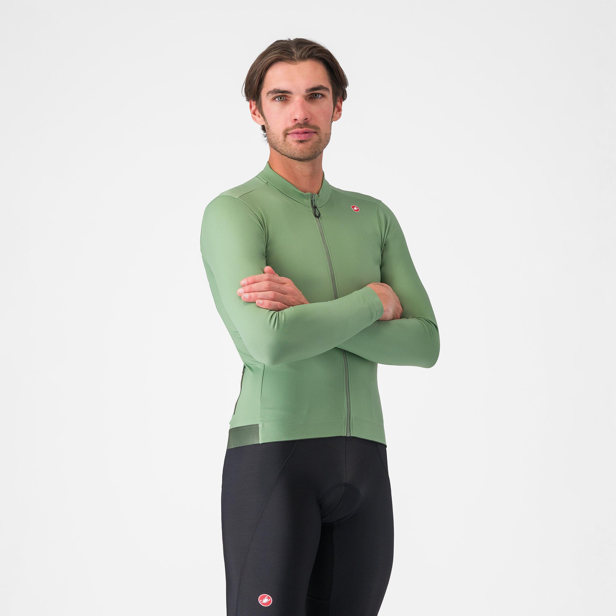 Castelli Espresso Thermal Jersey – green pepper/deep green