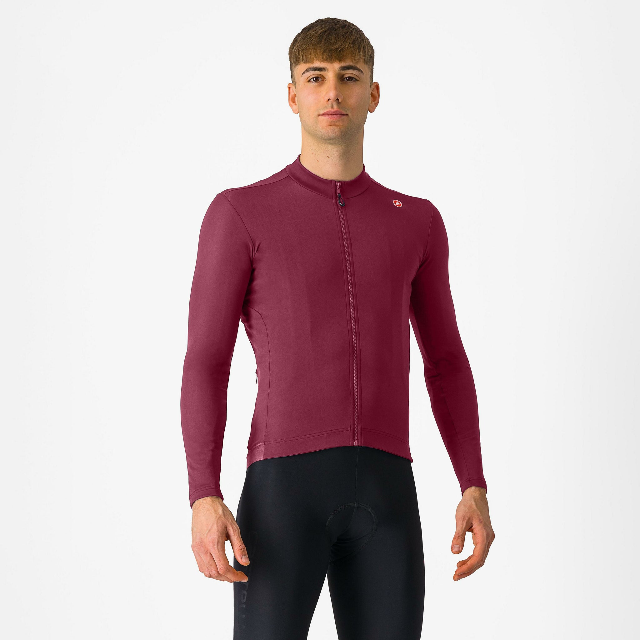 Castelli Espresso Thermal Jersey – deep bordeaux