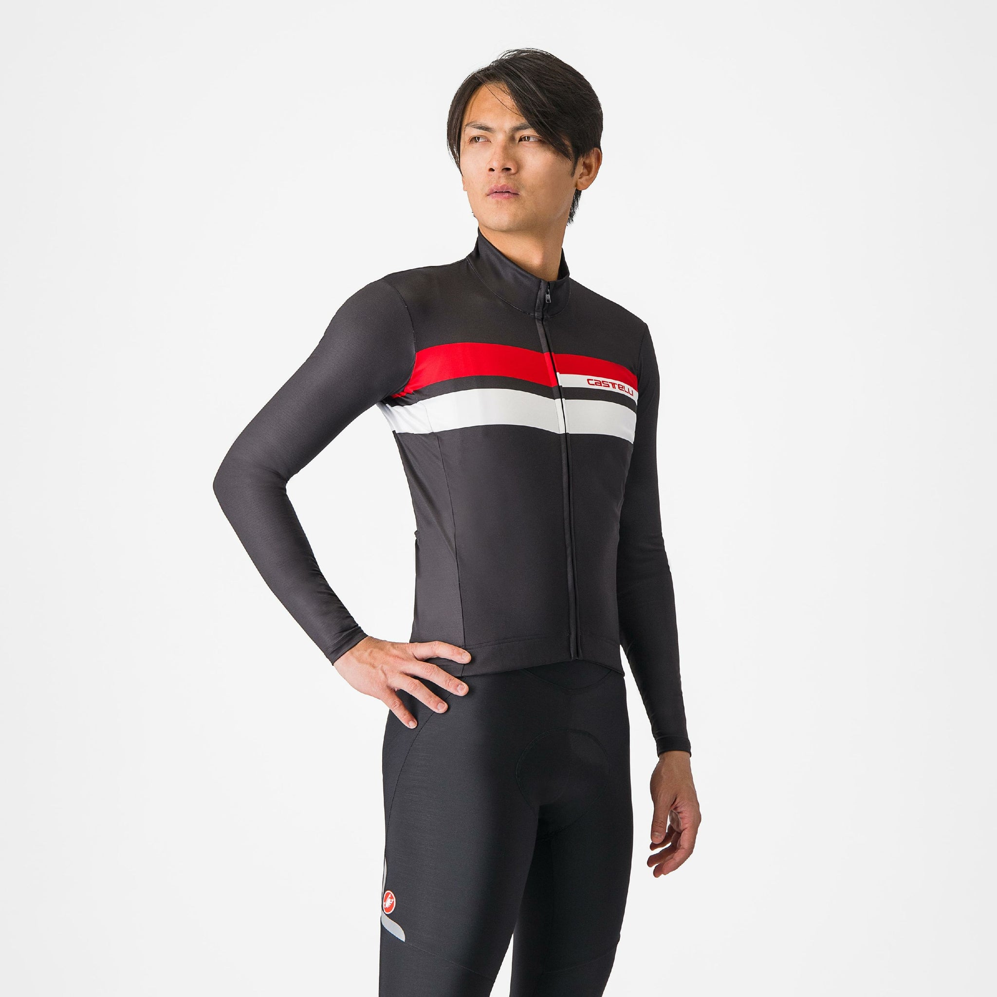 Castelli Lineare Jersey – light black/red cts/white