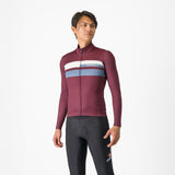 Castelli Lineare Jersey – deep bordeaux/light steel blue/ivory