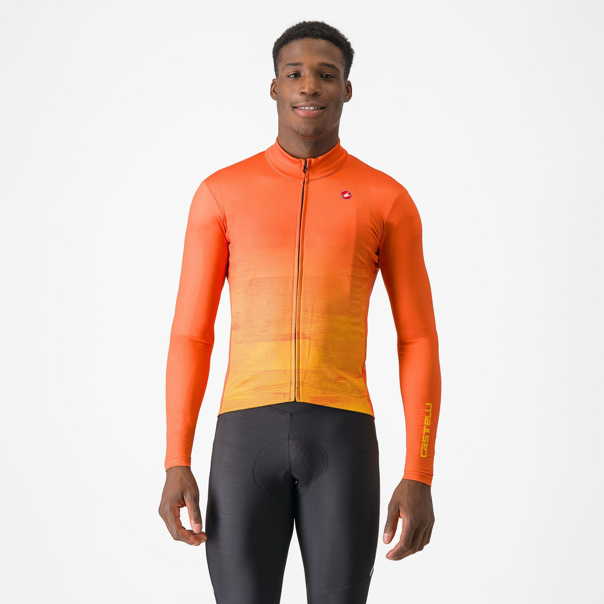 Castelli Unlimited Thermal Jersey – orange rust/goldenrod