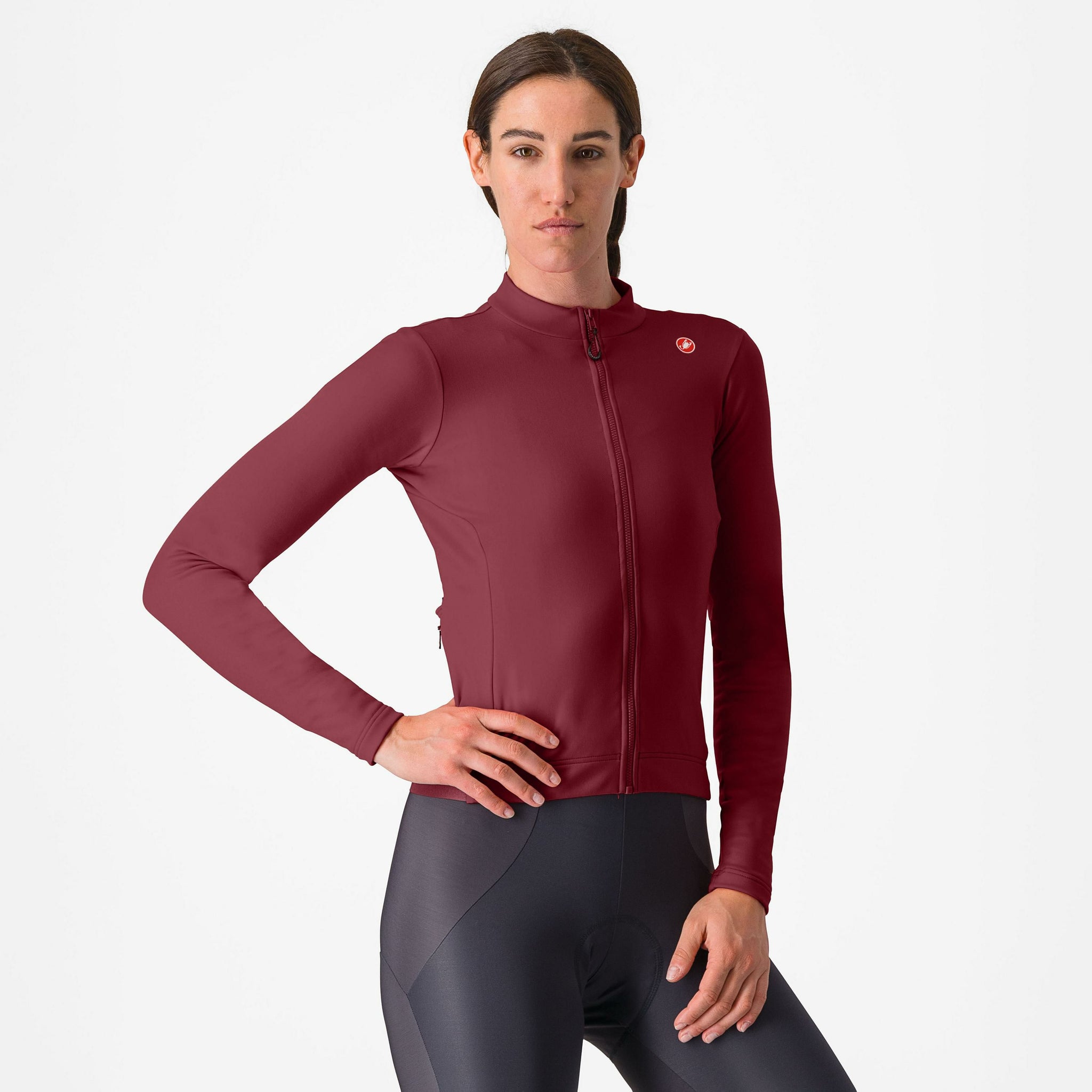 Castelli Espresso Thermal W Jersey – deep bordeaux