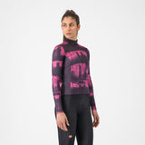 Castelli Blur Thermal Jersey – dark night shade/violet pink