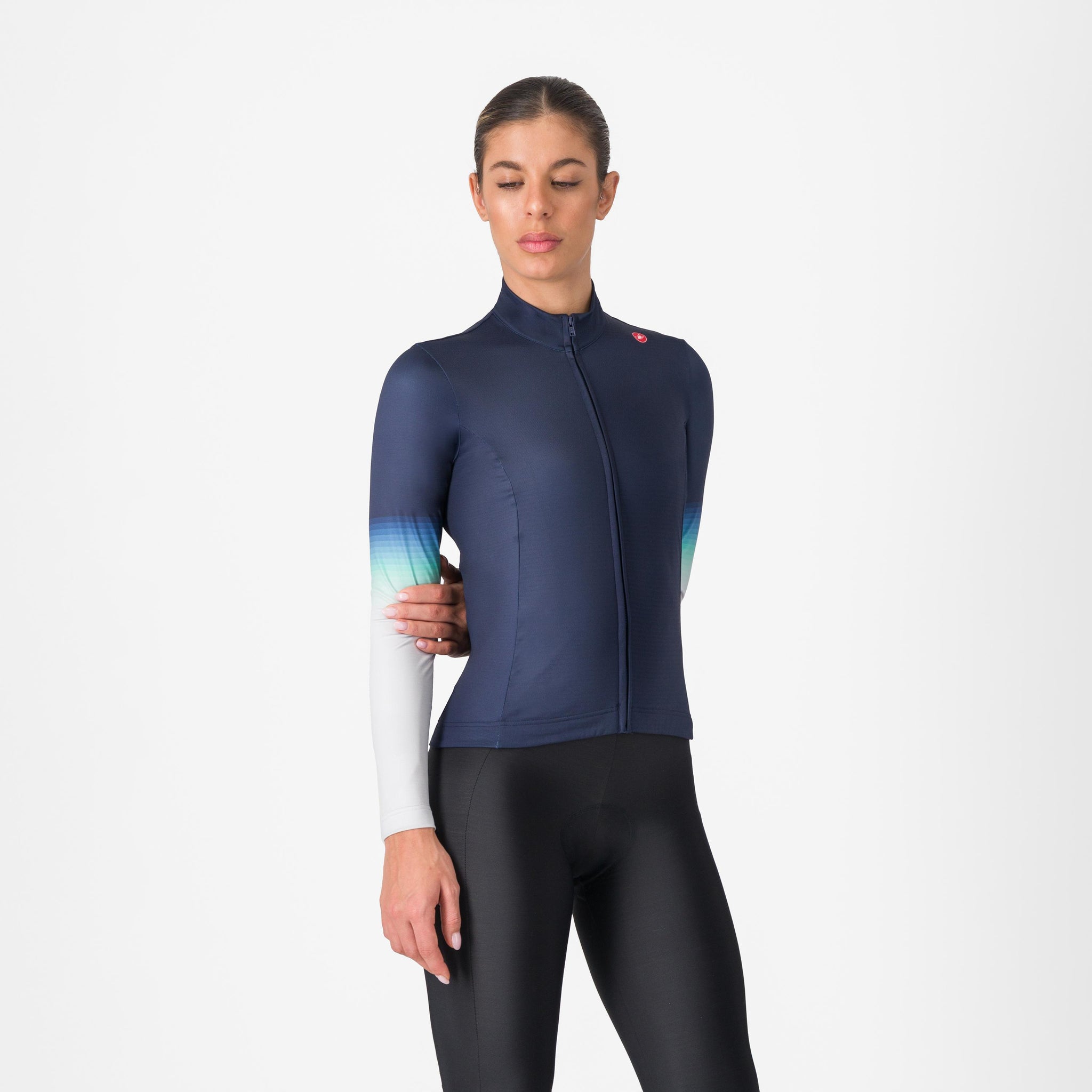 Castelli Corso Thermal Jersey – belgian blue/silver gray/pool blue