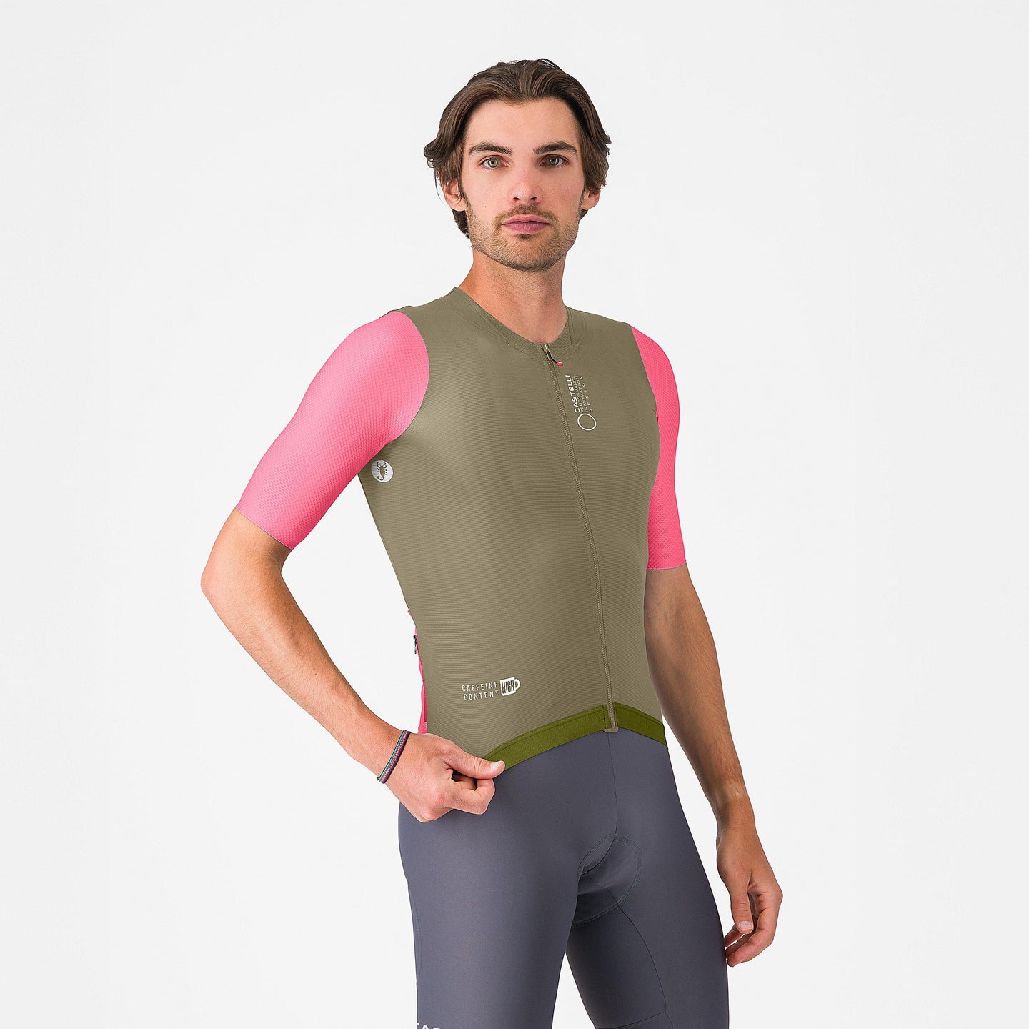 Castelli Corretto Jersey – elmwood/rosa giro/white