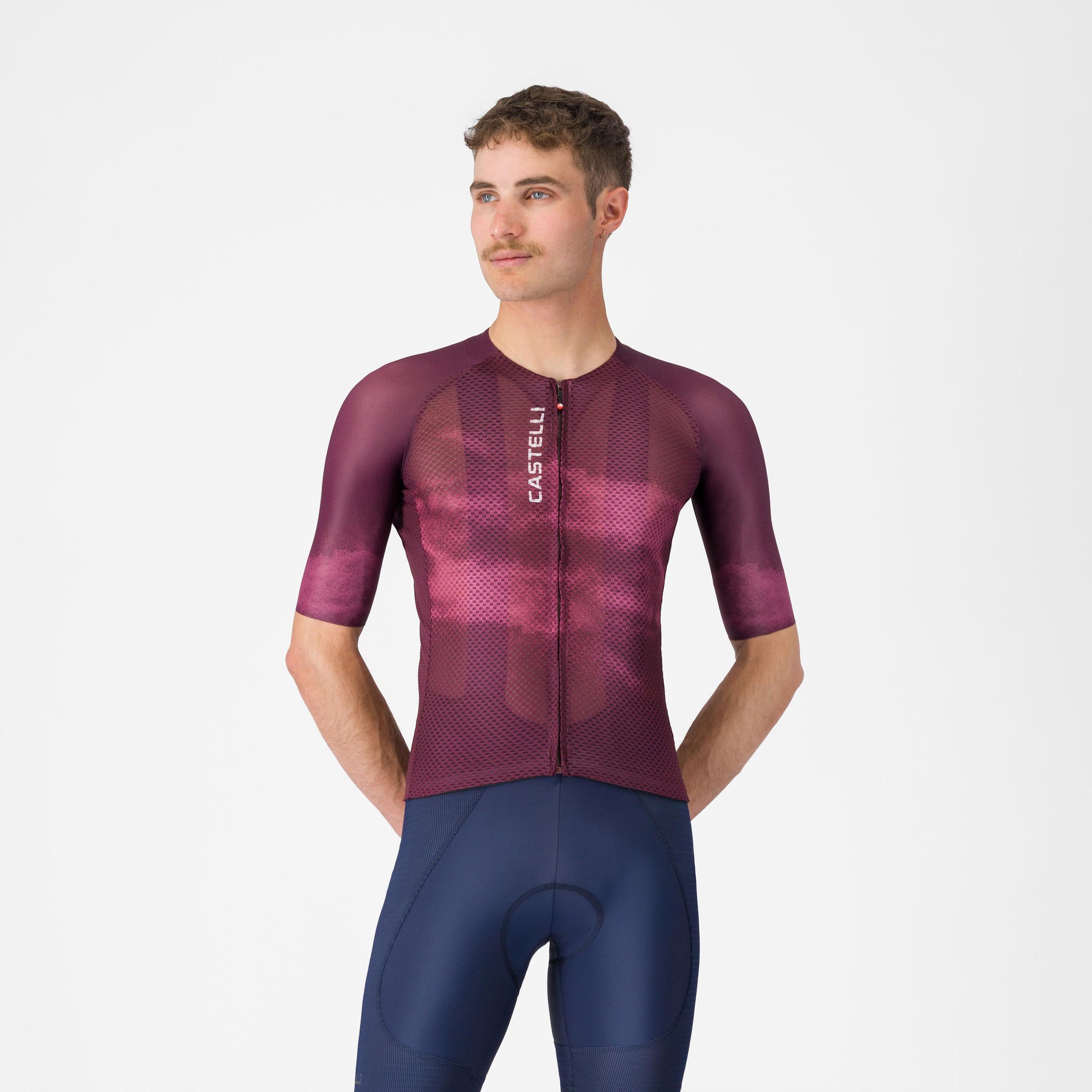 Castelli Climber's A/C Jersey – deep bordeaux/white