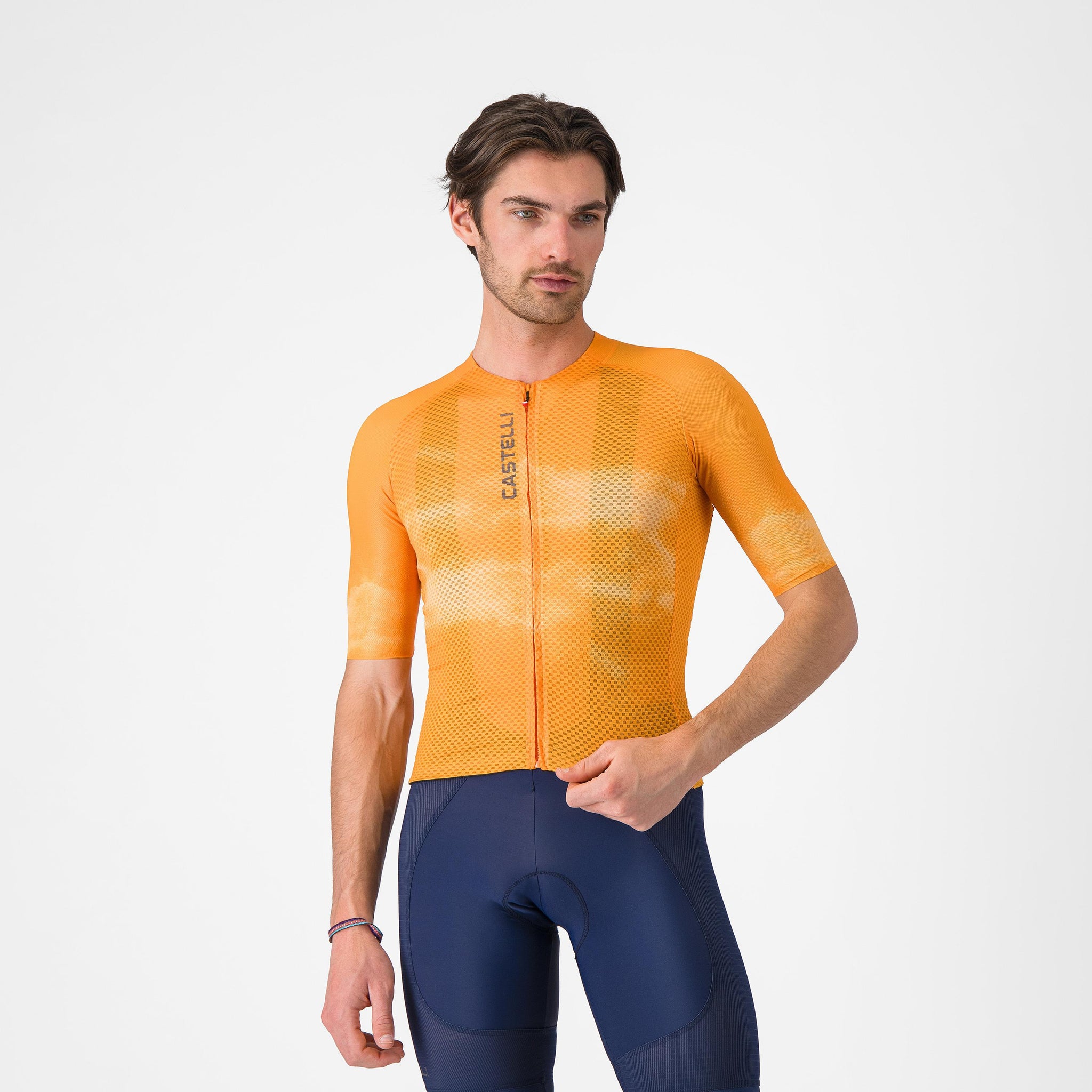 Castelli Climber's A/C Jersey – vivid orange/smoky gray