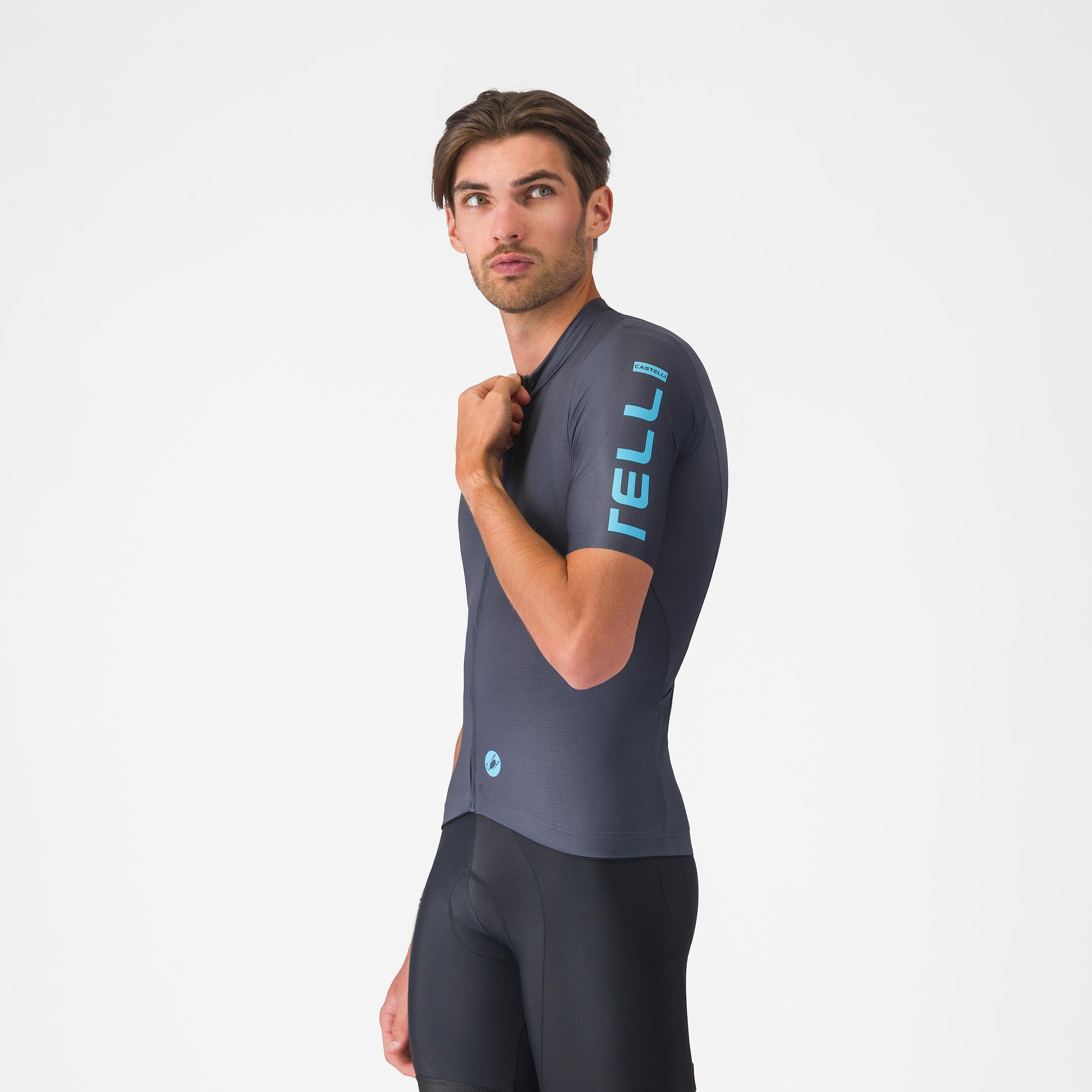 Castelli Entrata Apex Jersey – twilight blue/neon cobalt