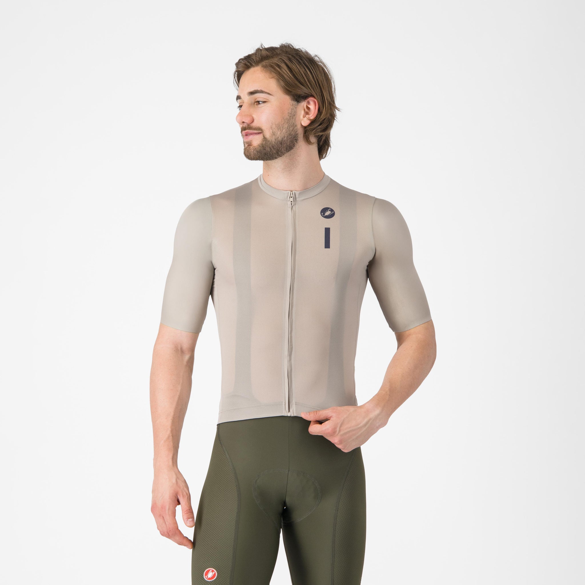 Castelli Drittone Logo Jersey – clay/belgian blue