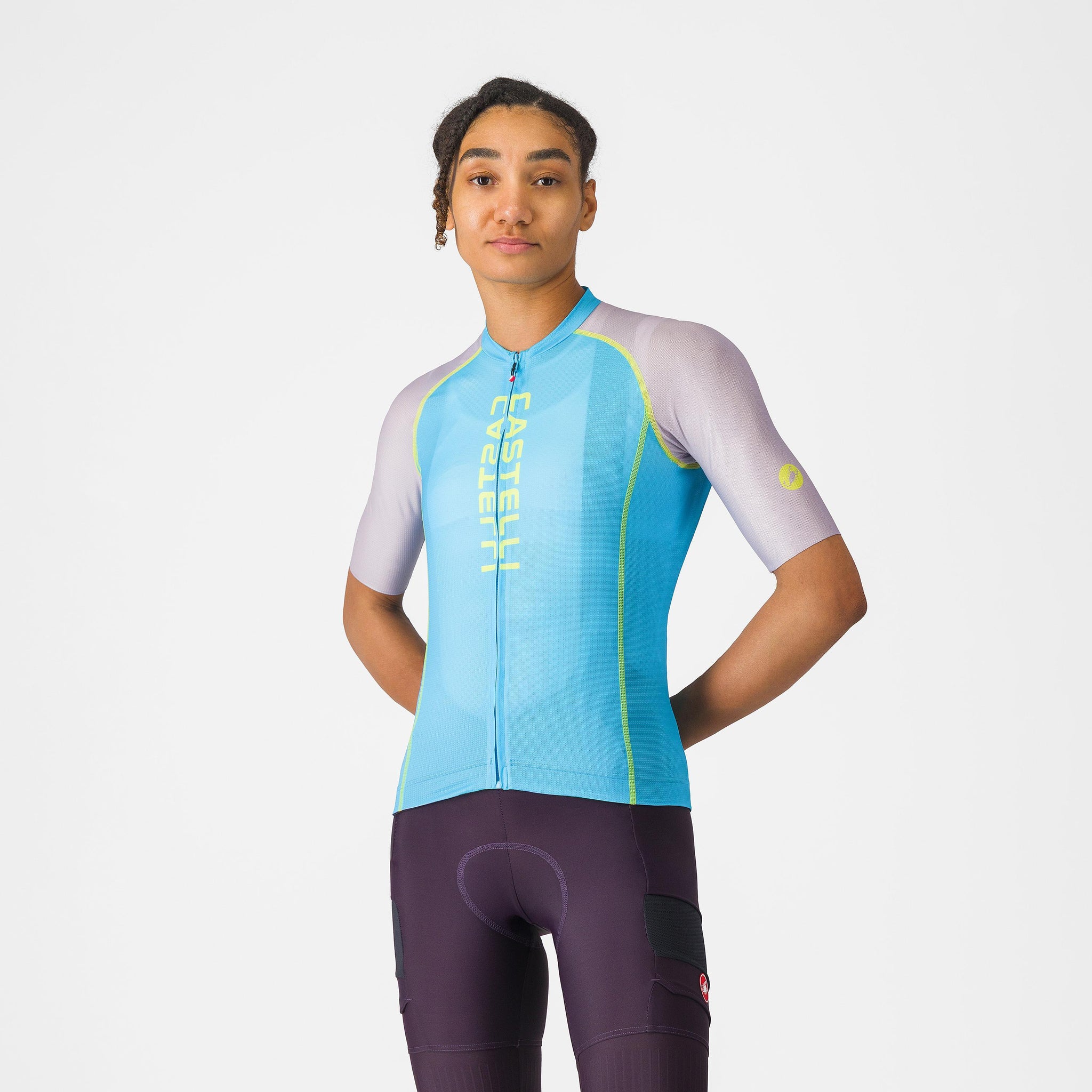 Castelli Unlimited 2 W Jersey – neon cobalt/purple mist/light yellow