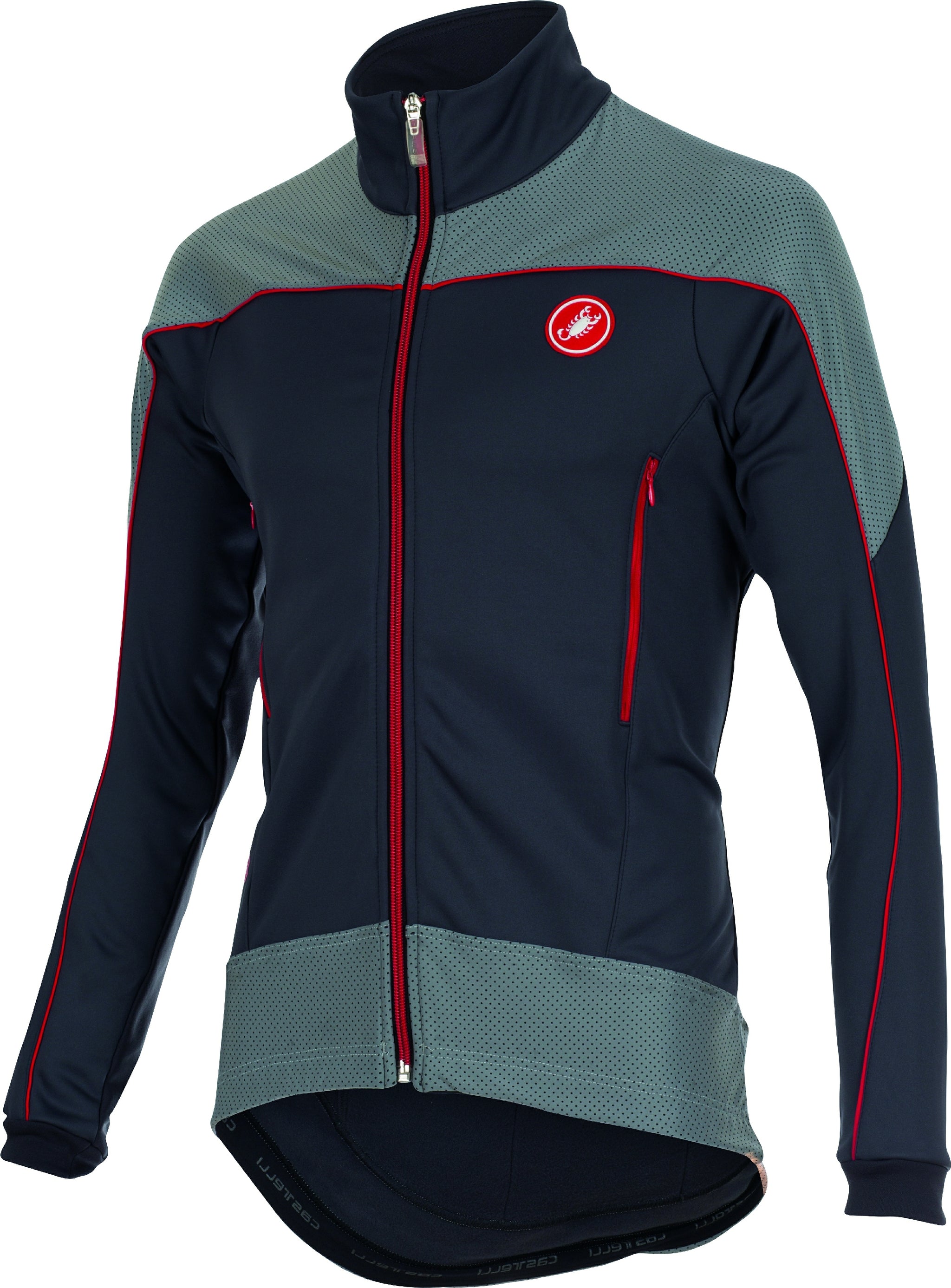 Castelli Mortirolo Reflex Jacket – Anthracite/Red/Reflex