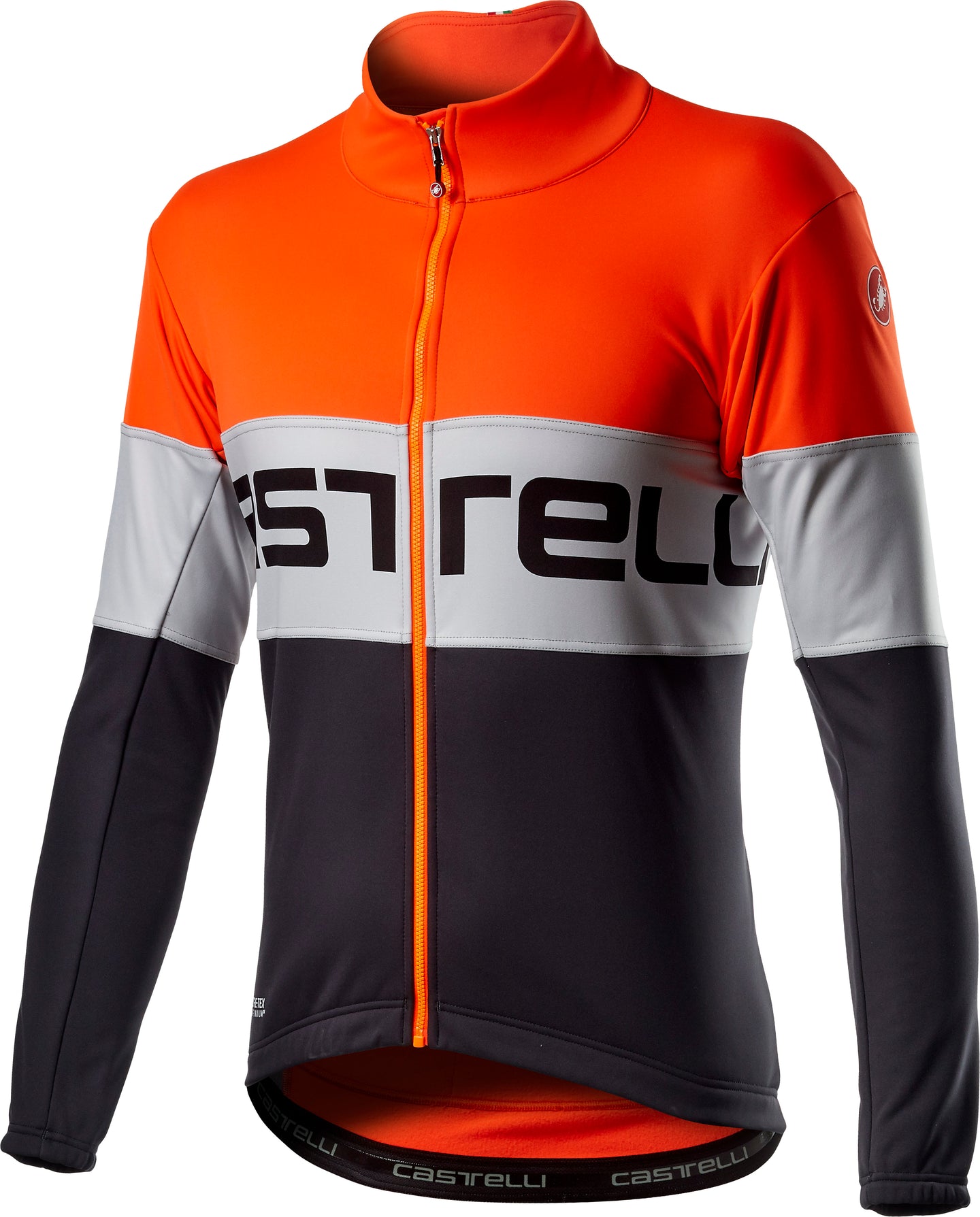 Castelli Prologo Jacket – orange silver gray dark gray