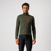 Castelli Go Jacket – military green/fiery red