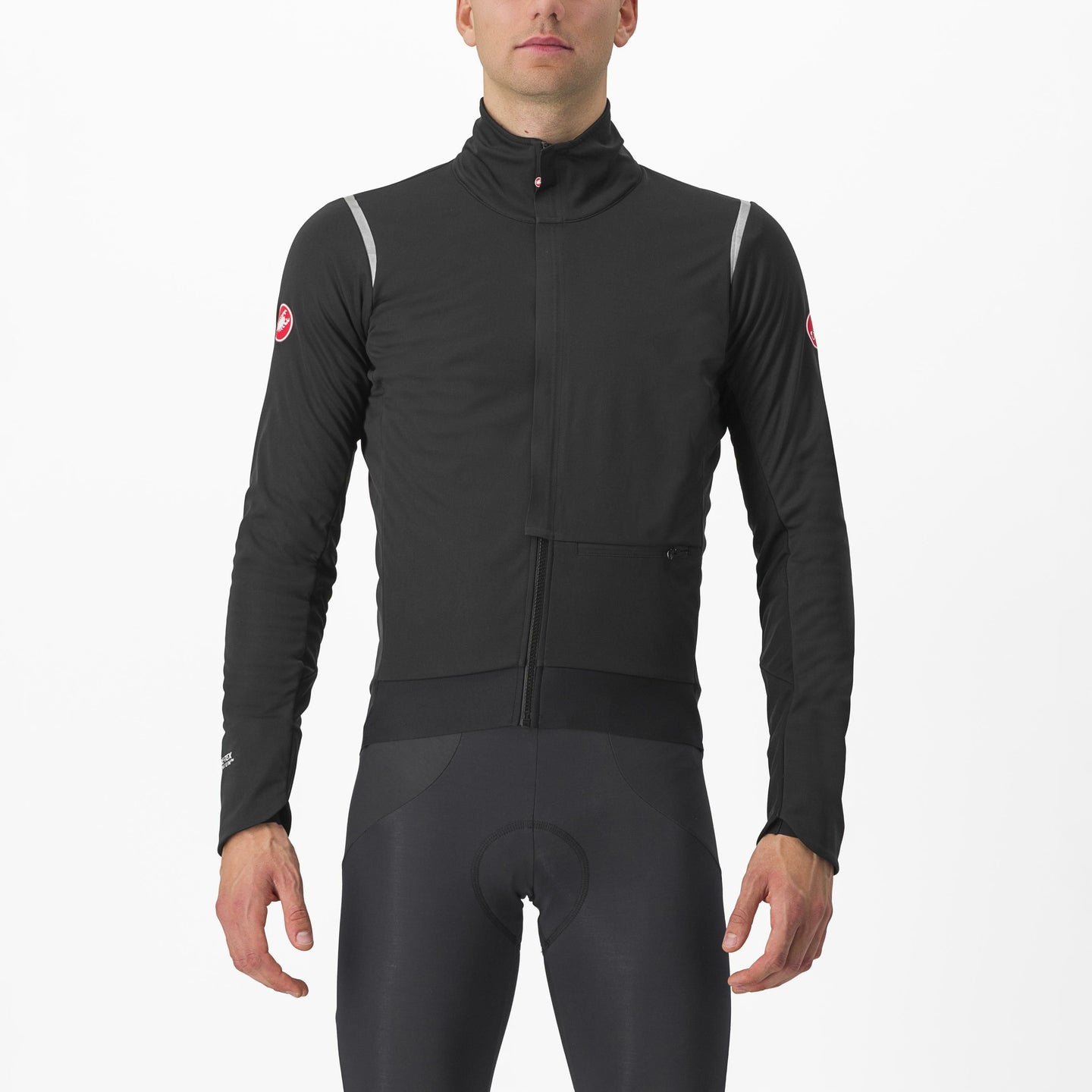 Castelli Alpha Doppio RoS Jacket – Light black/Silver reflex-dark gray