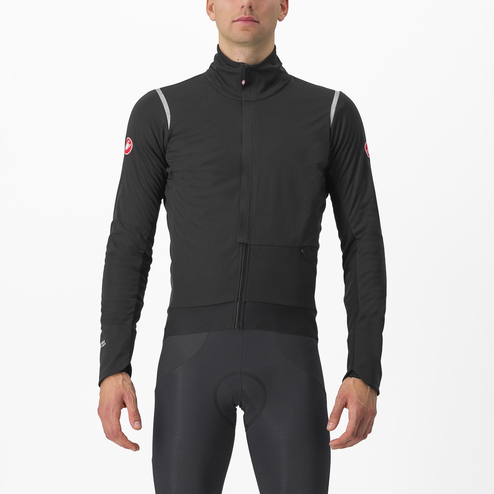 Castelli Alpha Doppio RoS Jacket – Light black/Silver reflex-dark gray