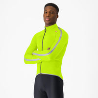 Castelli Ultra Rain Cape – electric lime/silver reflex