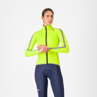 Castelli Ultra W Rain Cape – electric lime/silver reflex