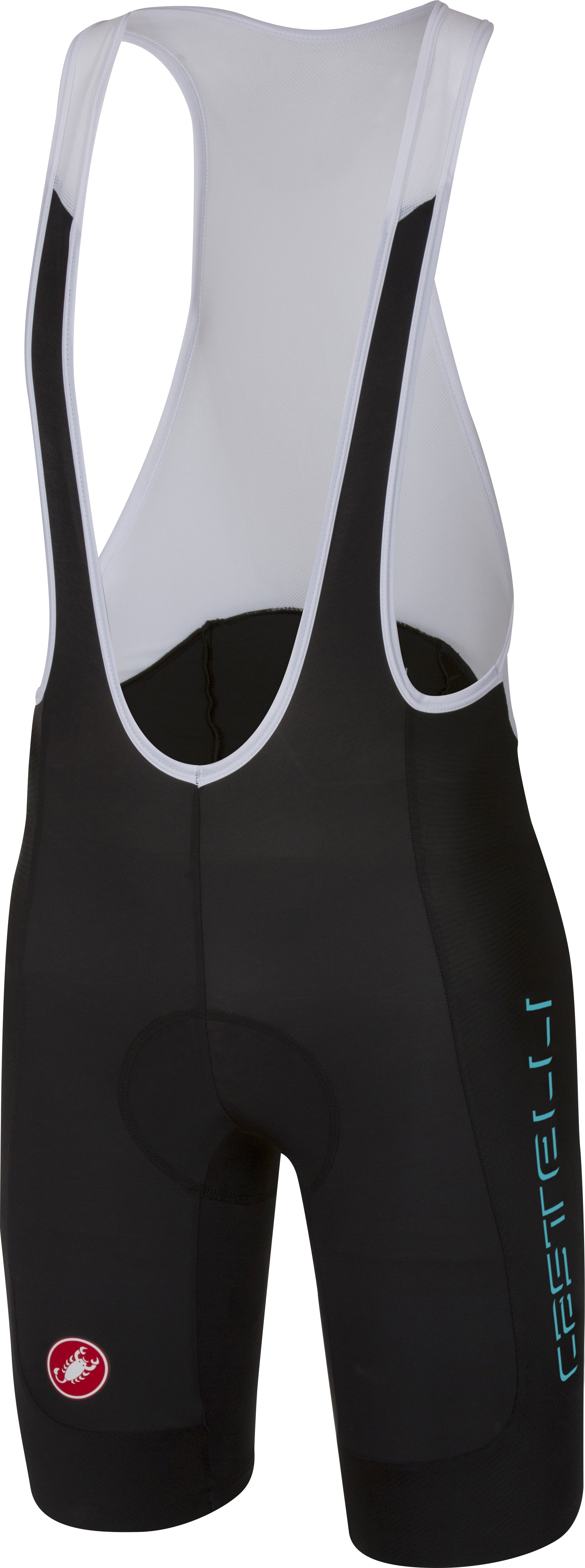 Castelli Evoluzione 2 Bibshort – black (sky blue wordmark)