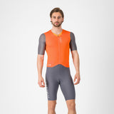 Castelli Saturday Morning Skinsuit – brilliant orange/vivd orange/smoky gray