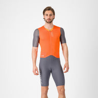 Castelli Saturday Morning Skinsuit – brilliant orange/vivd orange/smoky gray