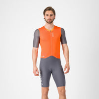 Castelli Saturday Morning Skinsuit – brilliant orange/vivd orange/smoky gray