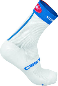 Castelli Free 9 Sock – white/surf blue