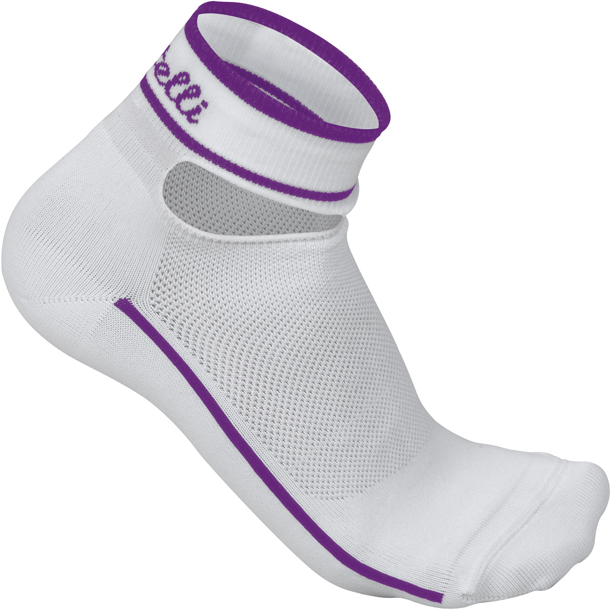 Castelli Sexy Sock – White/Cyclamen