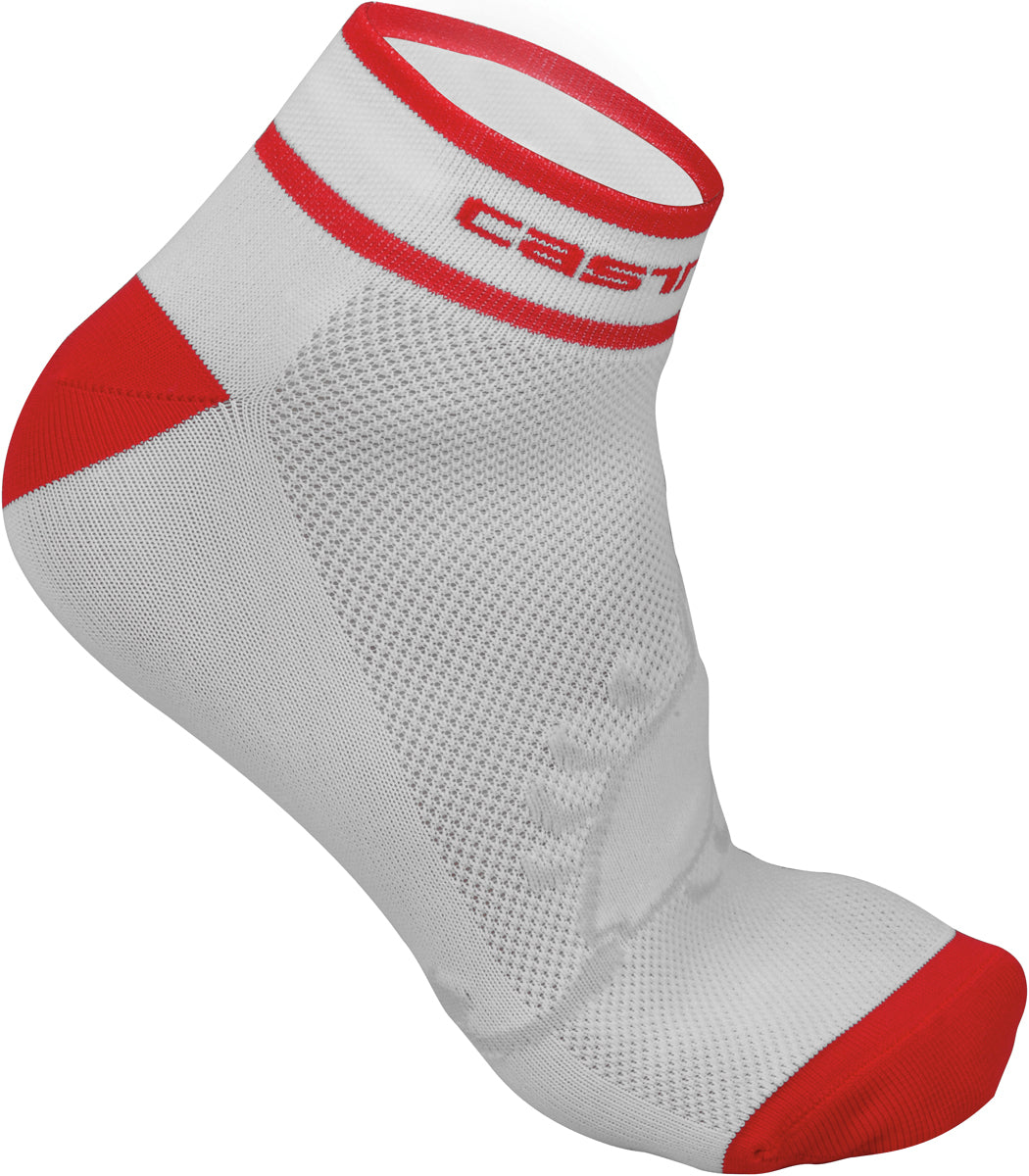 Castelli Logo 3 Socks – White/Red