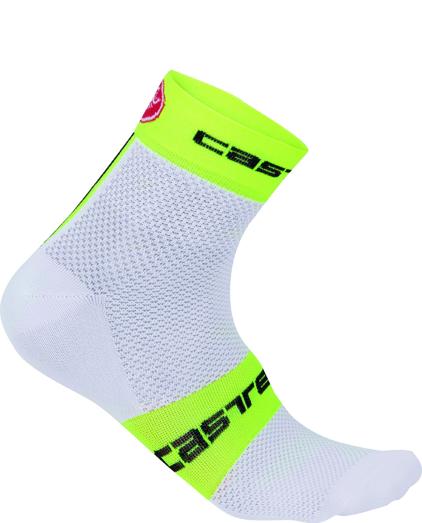 Castelli Free 6 cm Sock – white/yellow fluo