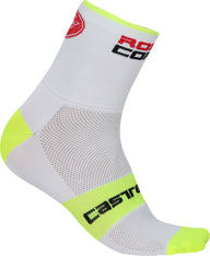 Castelli Rosso Corsa 13 Sock – white/yellow fluo