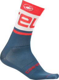 Castelli Free Kit 13 Sock – light steel blue/red