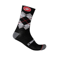 Castelli Rombo 18 Sock – black/dark gray/red